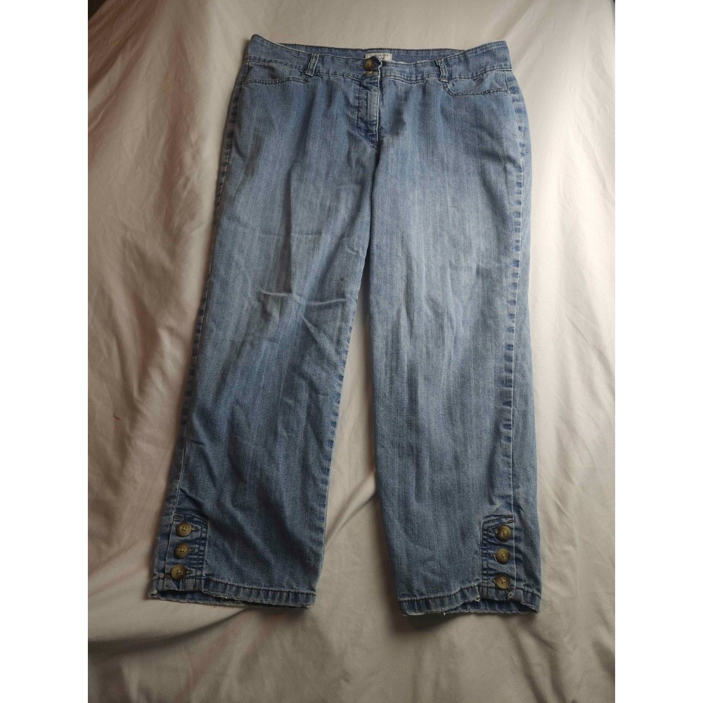 Charter Club Pant Shop Capri Jeans Womens 14 Blue Denim‎ Classic Fit Preppy Chic